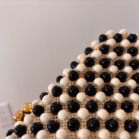 Beaded Vintage Black and White Clutch - Picture 3 of 7